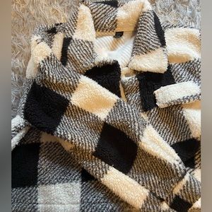 Shein Plaid Teddy Jacket